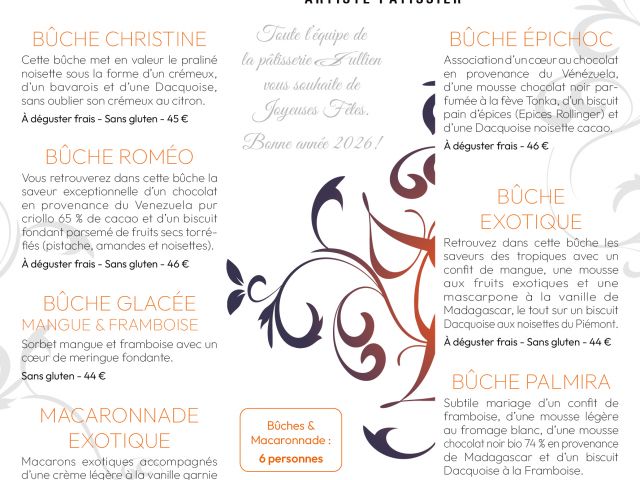 La Carte de Noël - Jullien patisserie